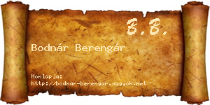 Bodnár Berengár névjegykártya
